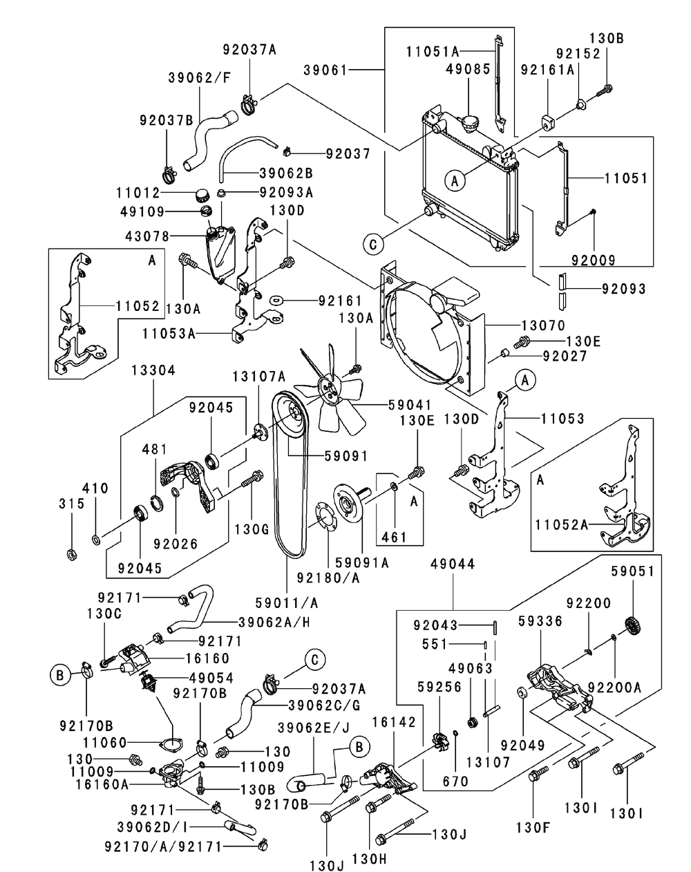 Fd791d-Cs05 Cooling Equipment Diagram and Parts List for M60-KW LC-53AJ8CT6050-29HP-LC-DFI Cub Cadet Lawn Tractor